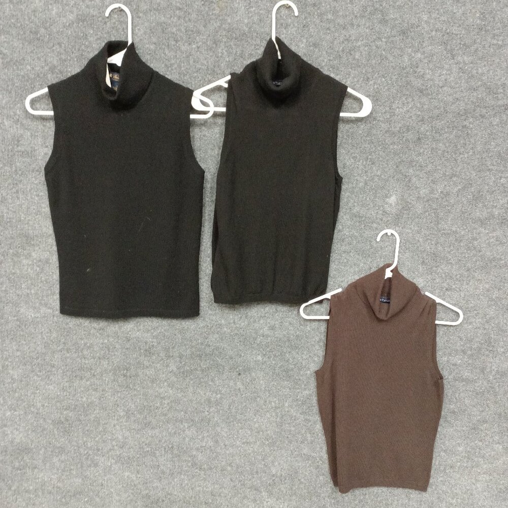 Lot of women's cashmere sleeveless mock neck tops size XS